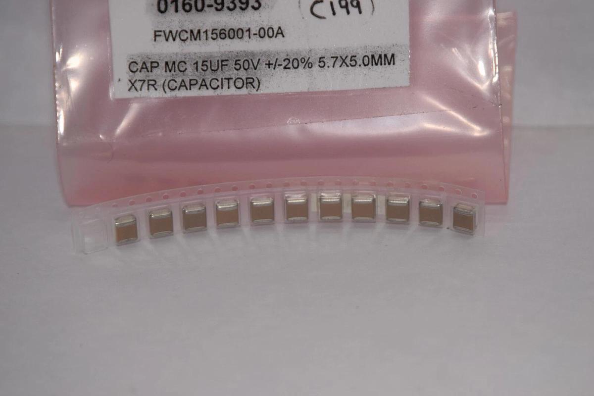 (NEW - Lot of 11) 0160-9393 , CAP MC 15UF 50V +/- 20% 5.7x5.0mm Chip Capacitor
