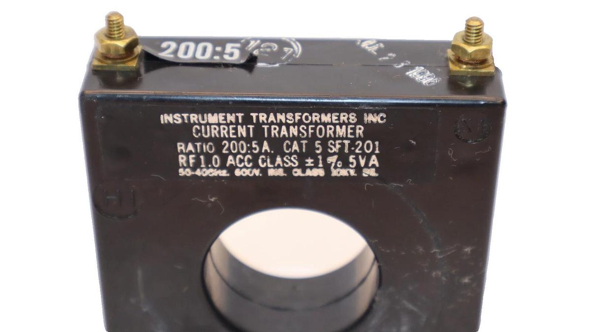Used INSTRUMENT TRANSFORMERS SFT-201 Cat 5 200:5 200:5A Ratio Current Transformer