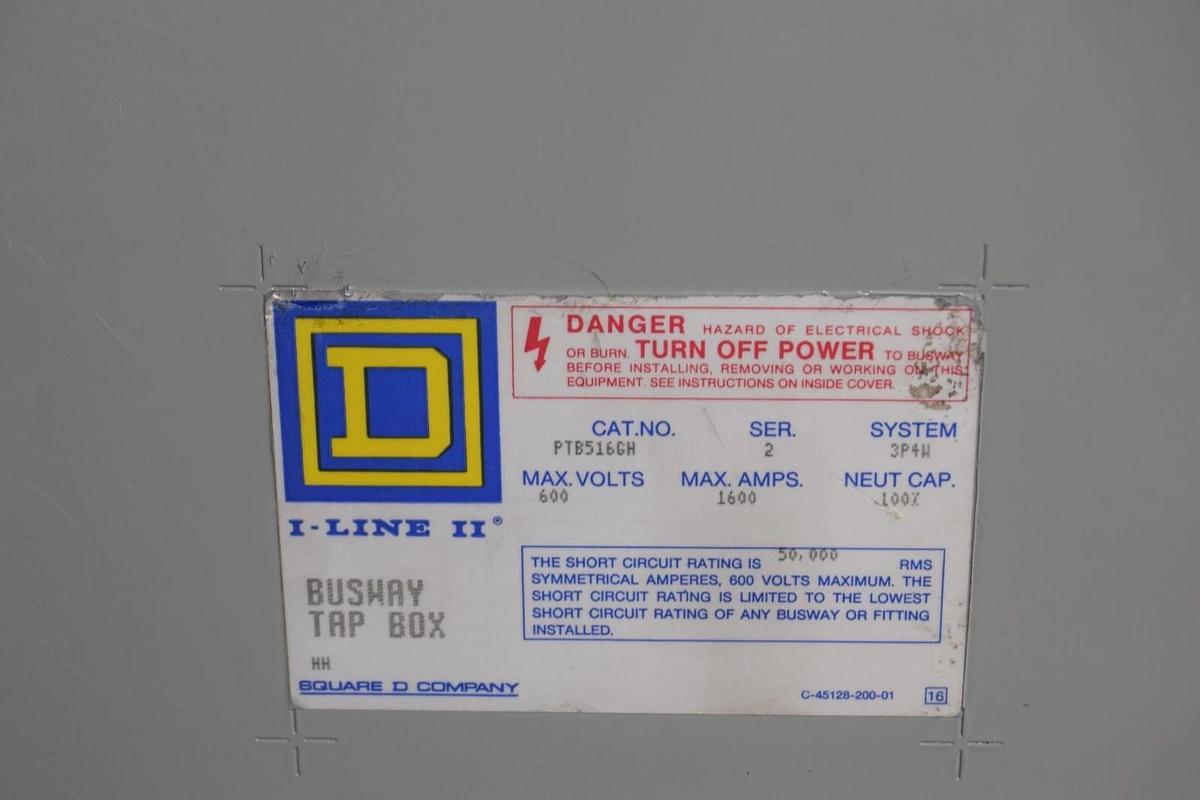 SQUARE D I-Line II Busway Tap Box PTB516GH Ser. 2 3P4W 600v 1600A 1600 Amp (NEW)