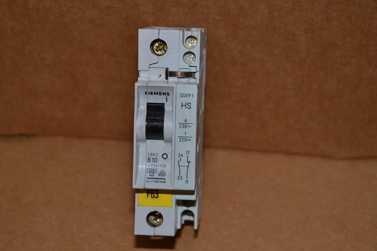 Used SIEMENS 5SX2 B10 5SX91 HS 5SX91HS 10A 10 Amp A 1p 1POLE CIRCUIT BREAKER