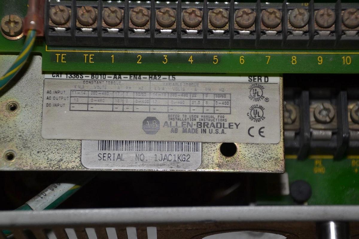 Used ALLEN BRADLEY1336S-B010-AA-EN4-HA2-L5 380-480V 1336 PLUS DRIVE