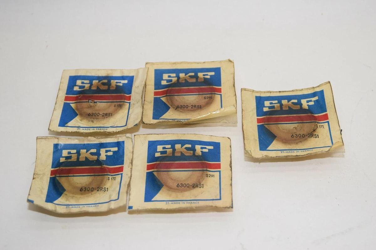 (NEW - LOT OF 5) SKF 6300-2RS1 63002RS1 Deep Groove Ball Bearing