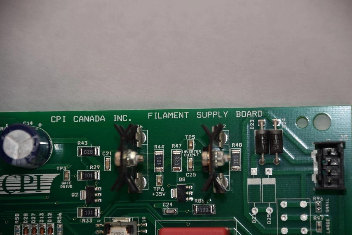 Used CPI CANADA INC 731407 , 73140711 Rev Y ,731405 Rev AC Filament Supply Board Card