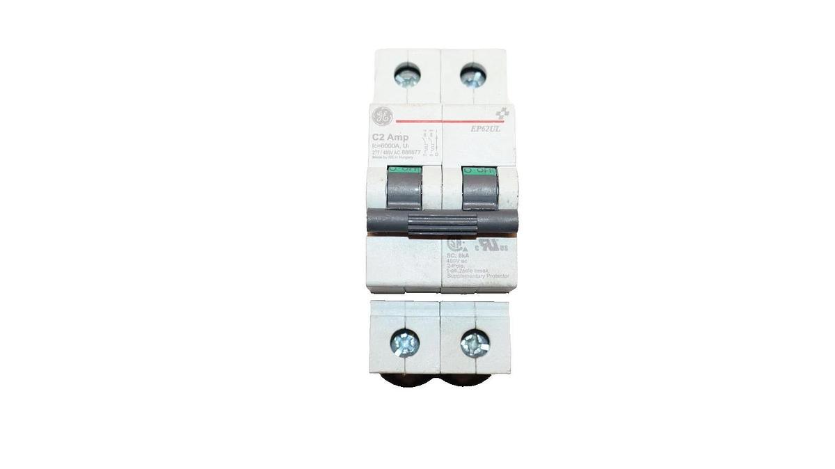 Used GE General Electric 2 Pole Circuit Breaker EP62UL C2 Amp C2A EP62UL-NS *Lot of 5