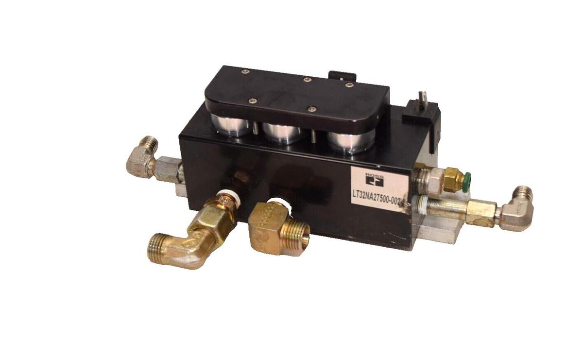 Used ROSS LT32NA27500-002W Leak Test Manifold With Amisco 24Vdc Solenoid Valve