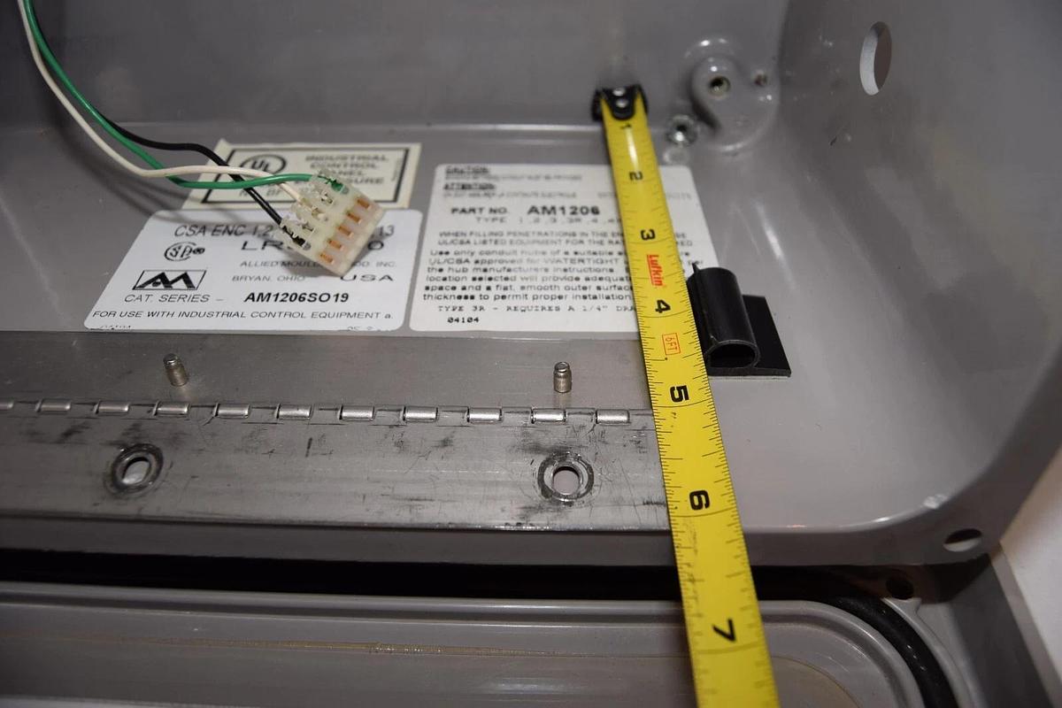 Used ANDERSON AM1206 AM1206SO19 12" x 10" x 6-3/4" OD Plastic PVC Control Enclosure