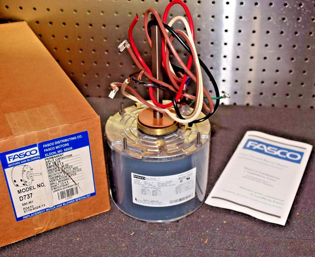 Fasco Condenser Motor D737 1/3-1/4hp 3.5-1.9a 208/230v 60hz 1075rpm NEW