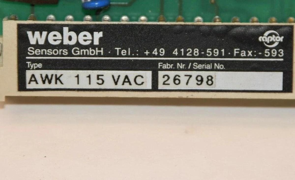 Used WEBER AWK-115 AWK 115Vac Captor Control Module