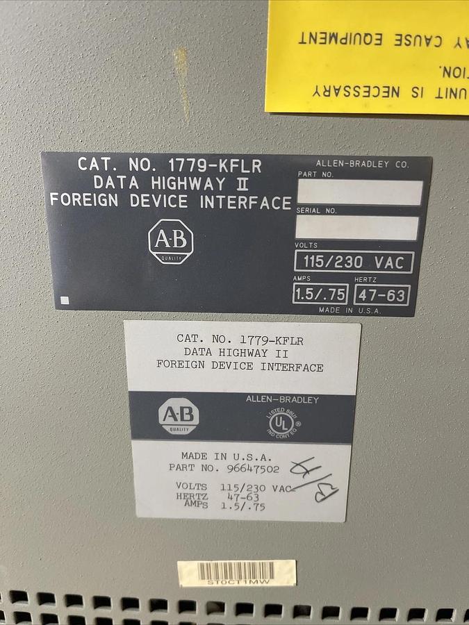 Refurbished Allen-Bradley 1779-KFL Data Highway II Foreign Device Interface 1779KFLR