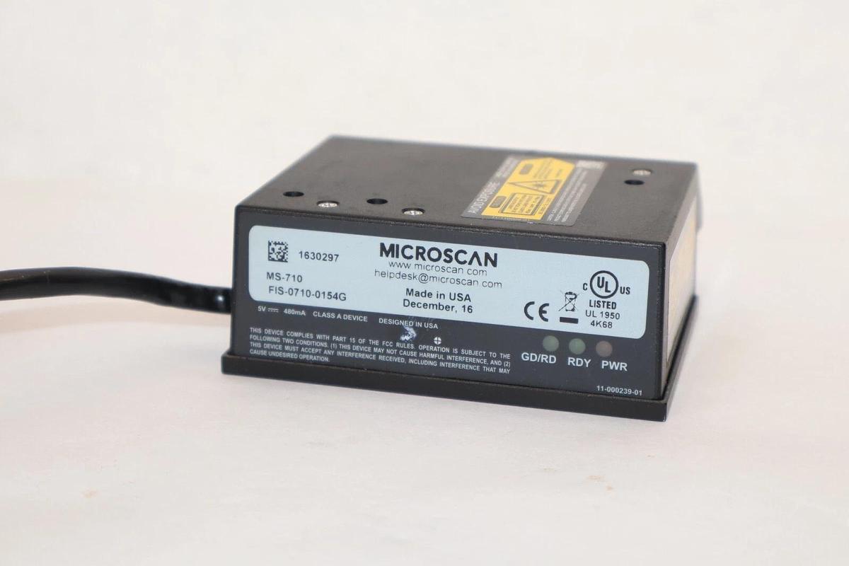 Used MICROSCAN FIS-0710-0154G MS-710 , 10811098 Rev A Laser Barcode Scanner