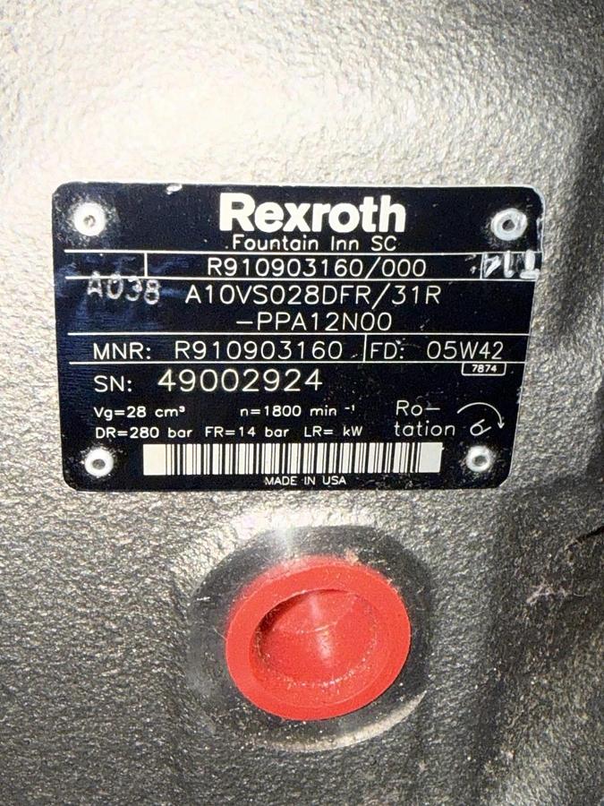 Rexroth Hydraulic Piston Pump R910903160/000 A10VS028DFR/31R-PPA12N00 (NOS)