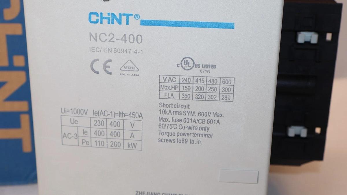 (NEW) CHINT NC2-400 NC2400 NC2.400 120V 50/60Hz AC Contactor