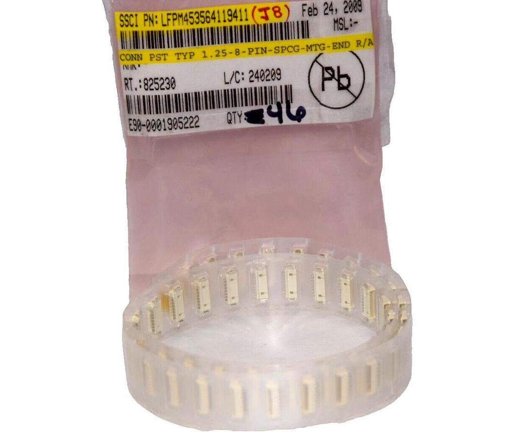 (NEW -Lot 46) LFPM453564119411 , 1.25-8-PIN-SPCG-MTG-END Wire to Board Connector