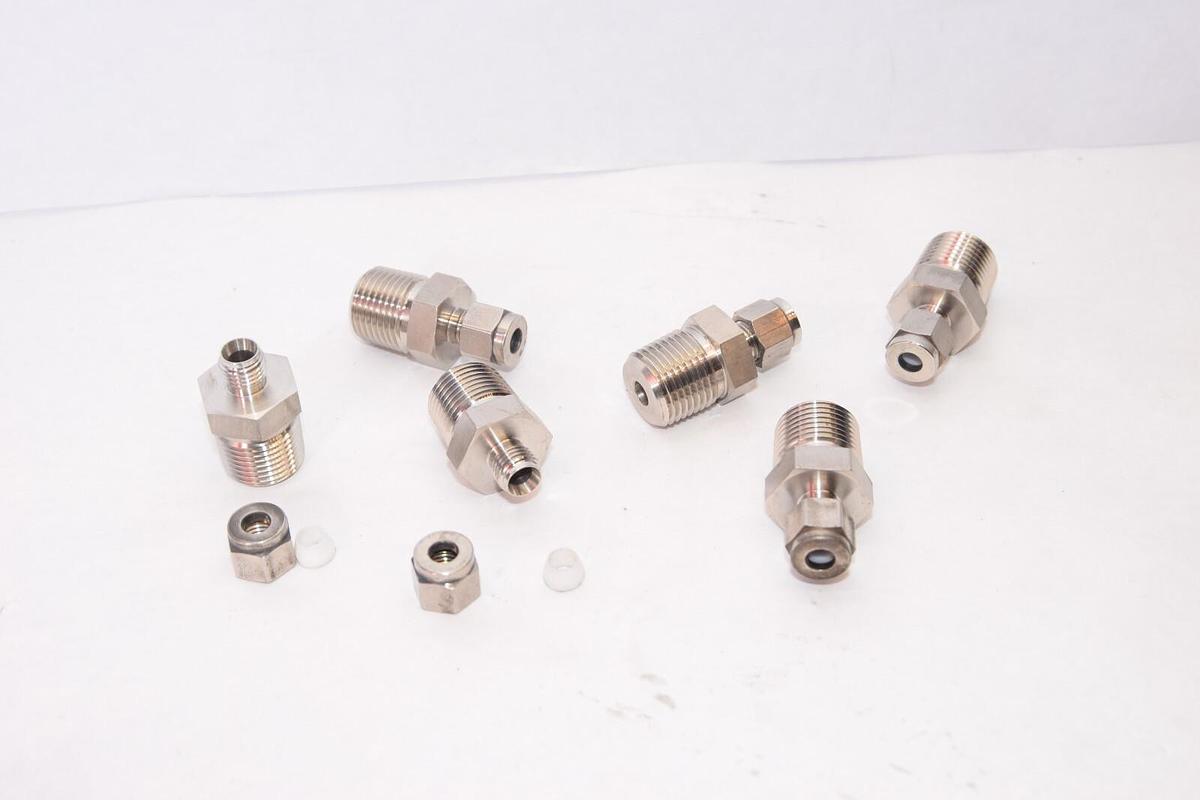 (NEW -Lot 6) SS316 SS 316 1/4" x 1/2" NPT Nylon Straight Connector
