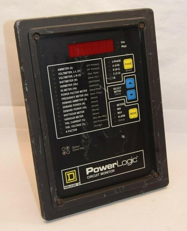 Used SQUARE D POWER LOGIC 3020/CM-2450 3020 CM-2450 100VAC/20VA CIRCUIT MONITOR