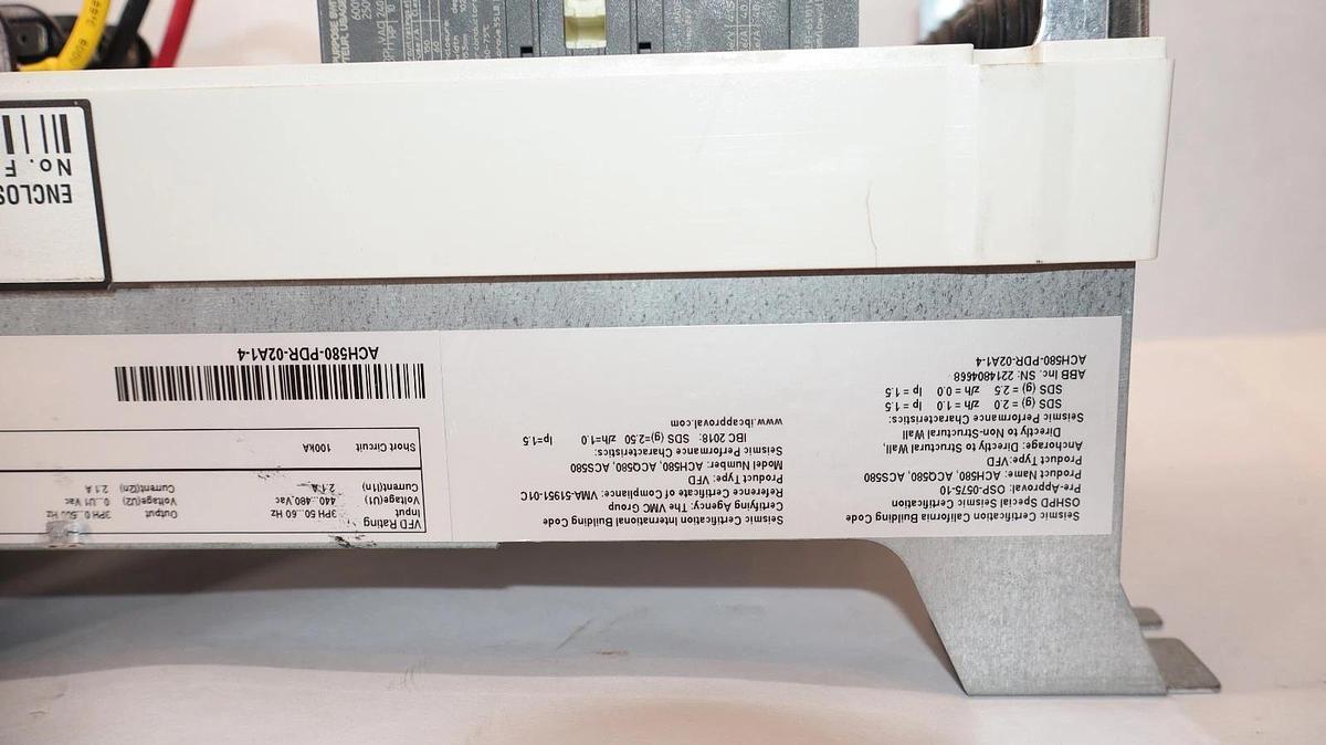 Used ABB VFD DRIVE ACH580-01-02A1-4+0J400+P922 400/480v 3ph ACH580-PDR-02A1-4