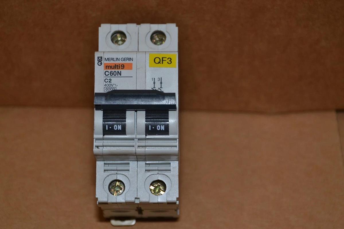 Used MERLIN GERIN MULTI 9 C60N C2 400V 2A 2 POLE CIRCUIT BREAKER