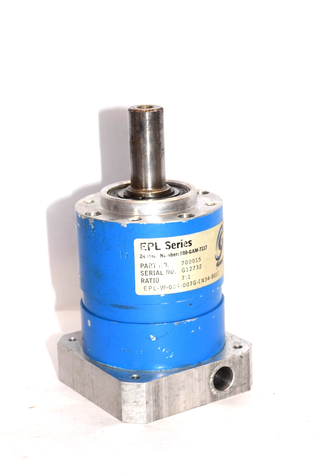 Used EPL SERIES 700015 7:1 Ratio Gear Head Reducer EPL-W-084-007G-[N34-B01]