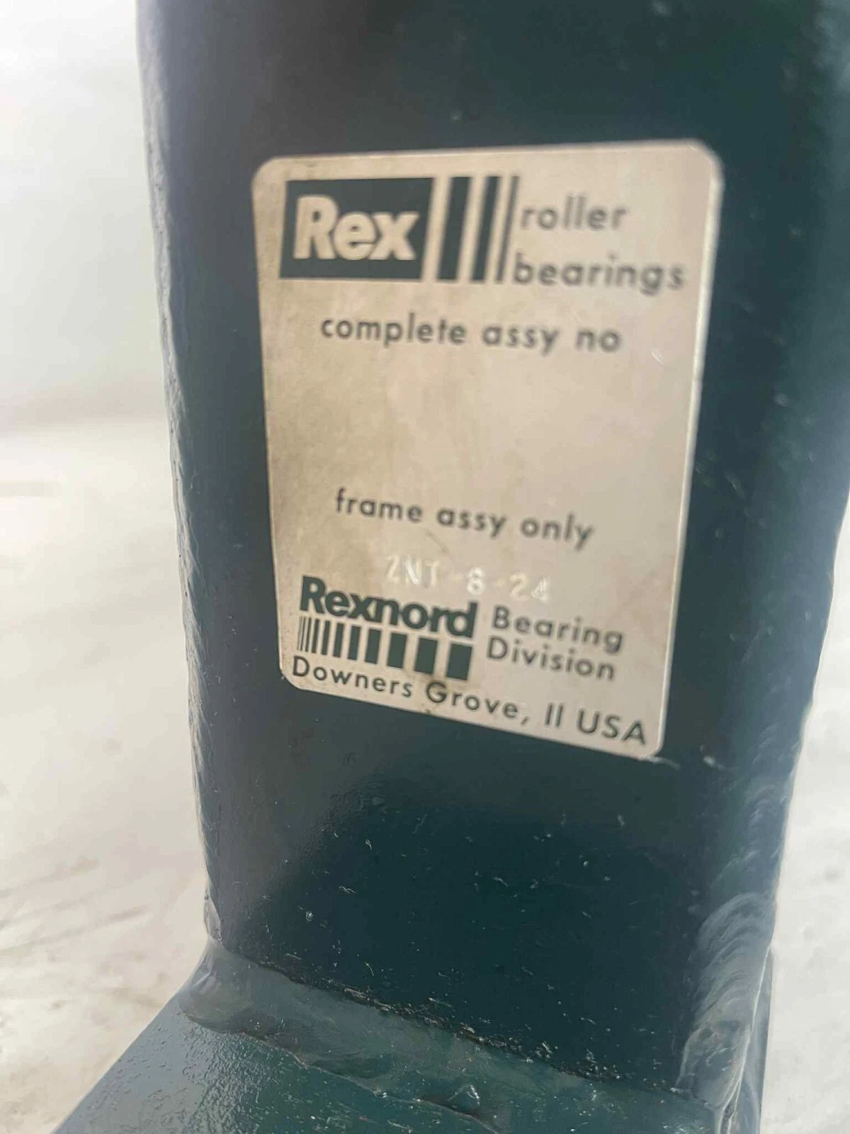 Rex ZNT-8-24 Take-Up 24" Take Up Frame Bearing Kit Assembly 2-7/16" Bearing NOS
