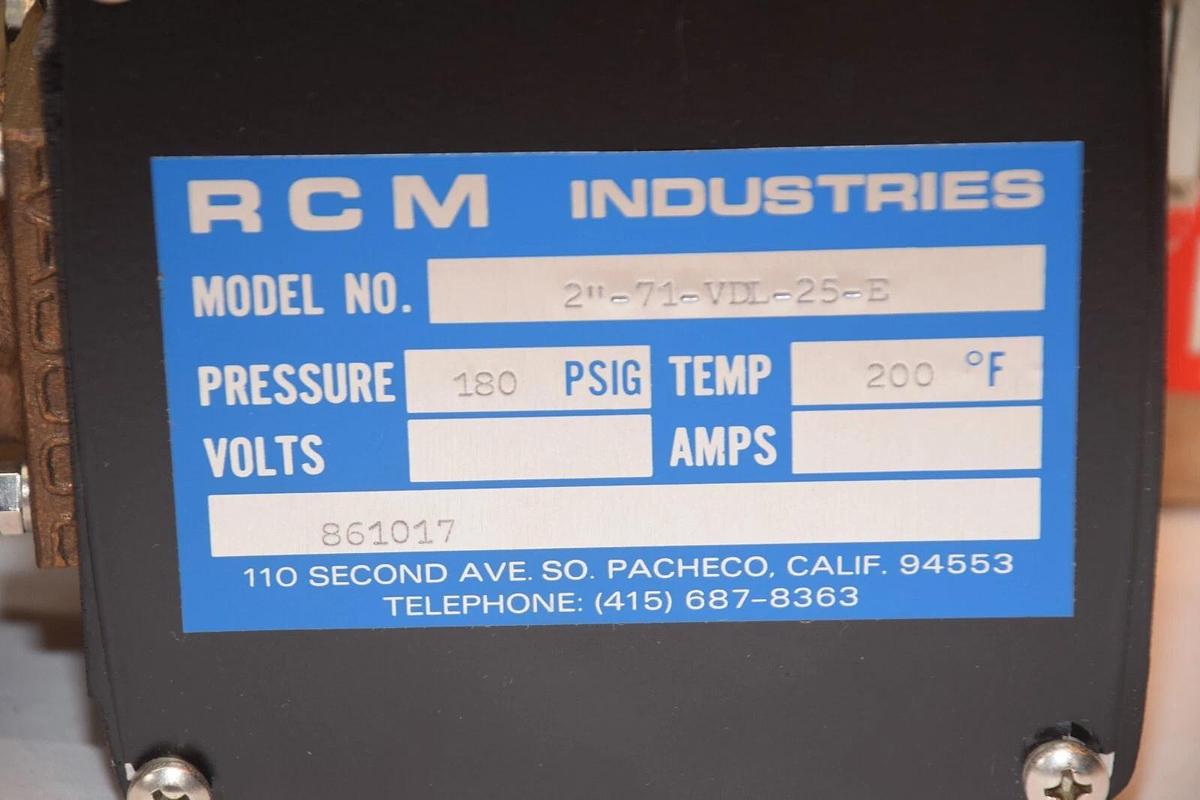 (NEW) RCM INDUSTRIES 2"-71-VDL-25-E 180psig Series 7000 Flo-Gage Flowmeter