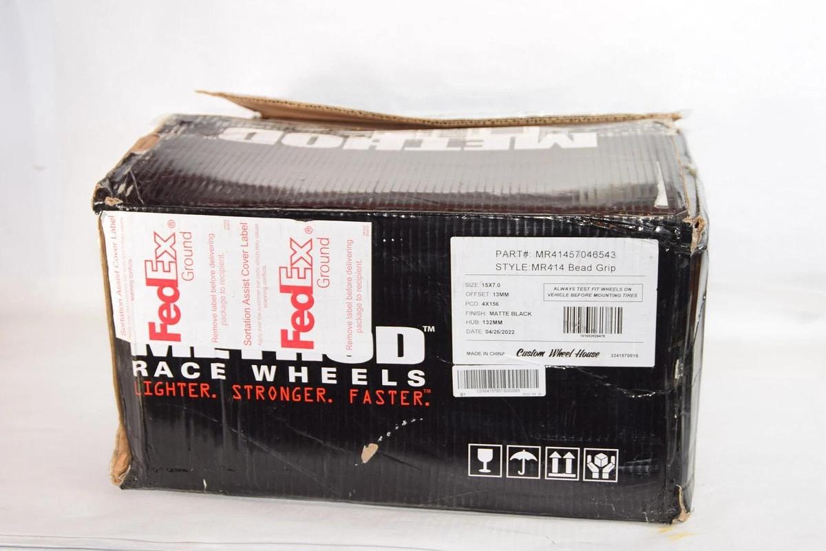 Method 15" ATV UTV Wheel MR414 MR41457046543 Bead Grip 15x7 Matte Black 13mm NEW