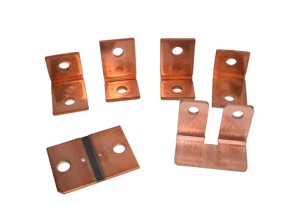 Used Buss Bar 1-5/8" x 1-7/16" x 3/16" 90° Degree L-Shaped Copper (Lot of 6)