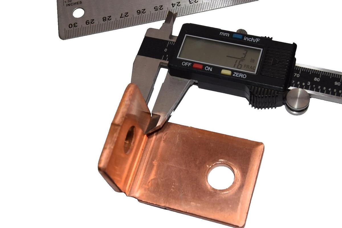 Used Buss Bar 1-5/8" x 1-7/16" x 3/16" 90° Degree L-Shaped Copper (Lot of 6)