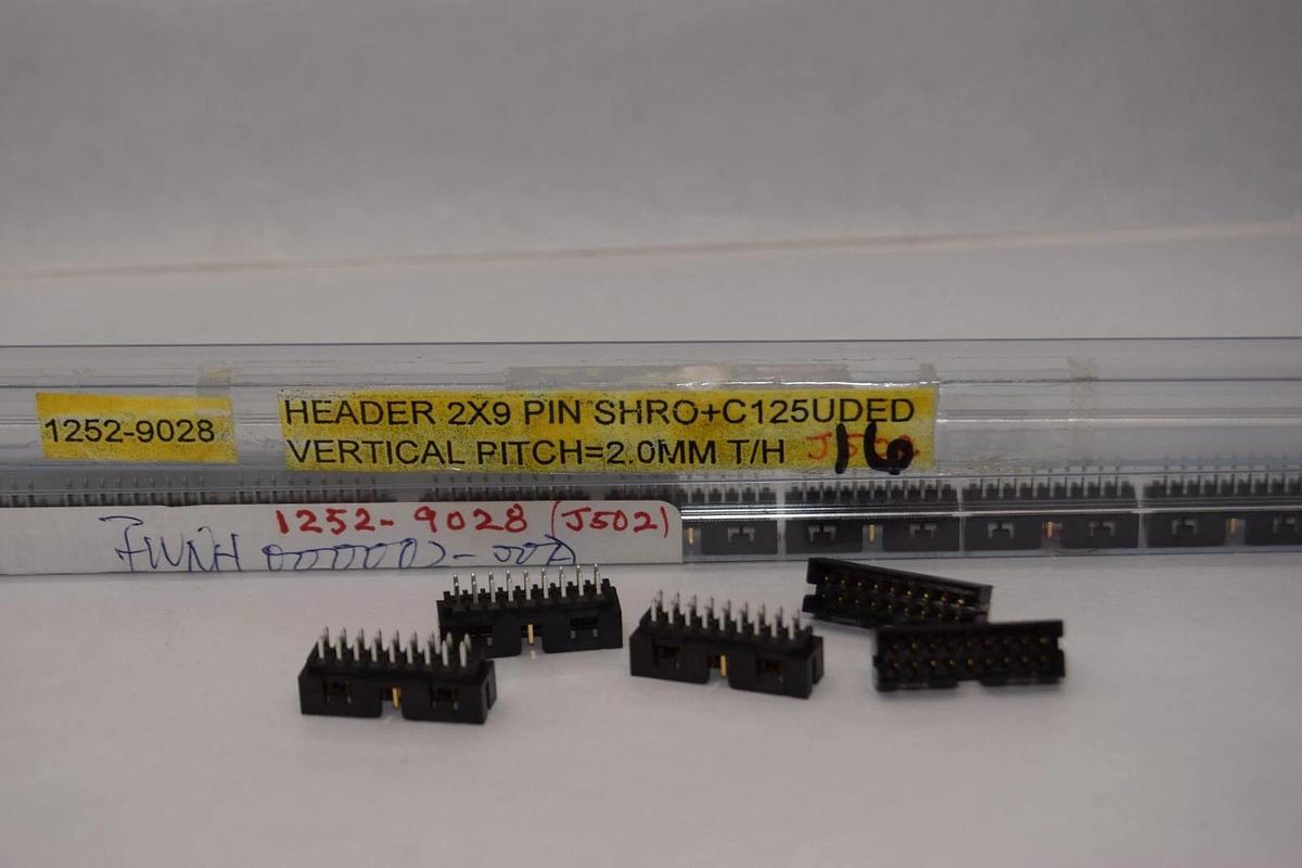(NEW Lot 16) TYCO 1252-9028 Header 2 x 9 2x9 18 Pin Vertical Connector 2mm pitch