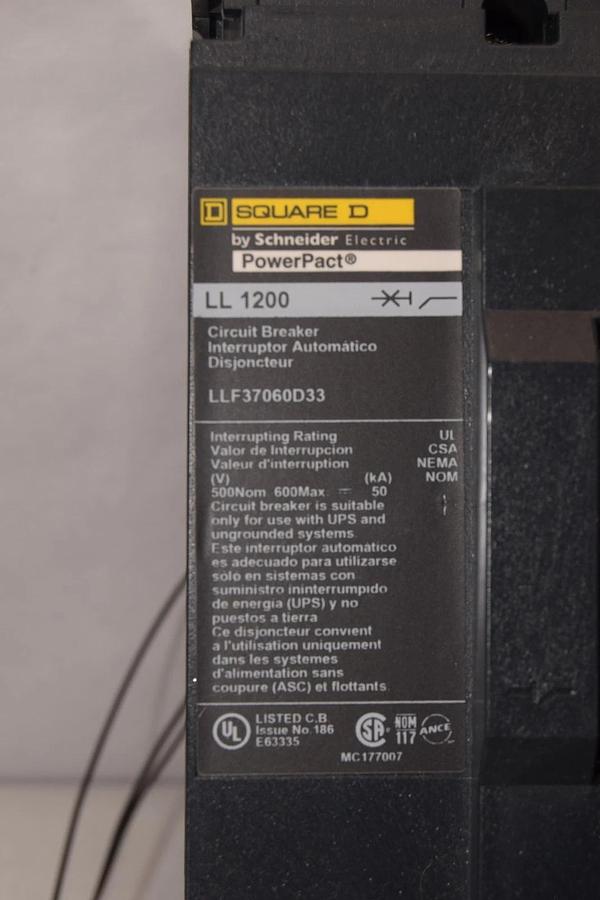 Square D PowerPact LL1200 Breaker LLF37060D33 600A 600 Amp 3p (New, take out)
