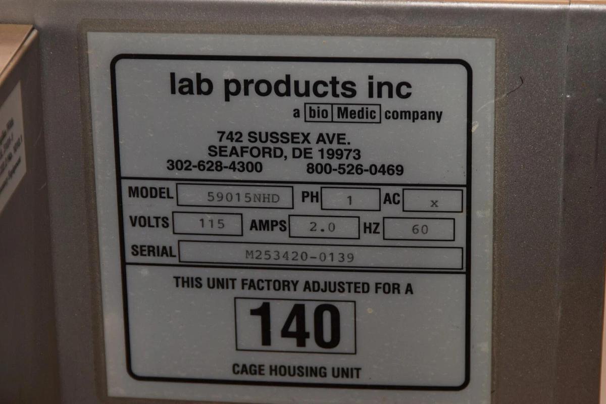 Used LAB PRODUCTS INC. 59015NHD CAGE HOUSING UNIT EXHAUST MODULE 115V
