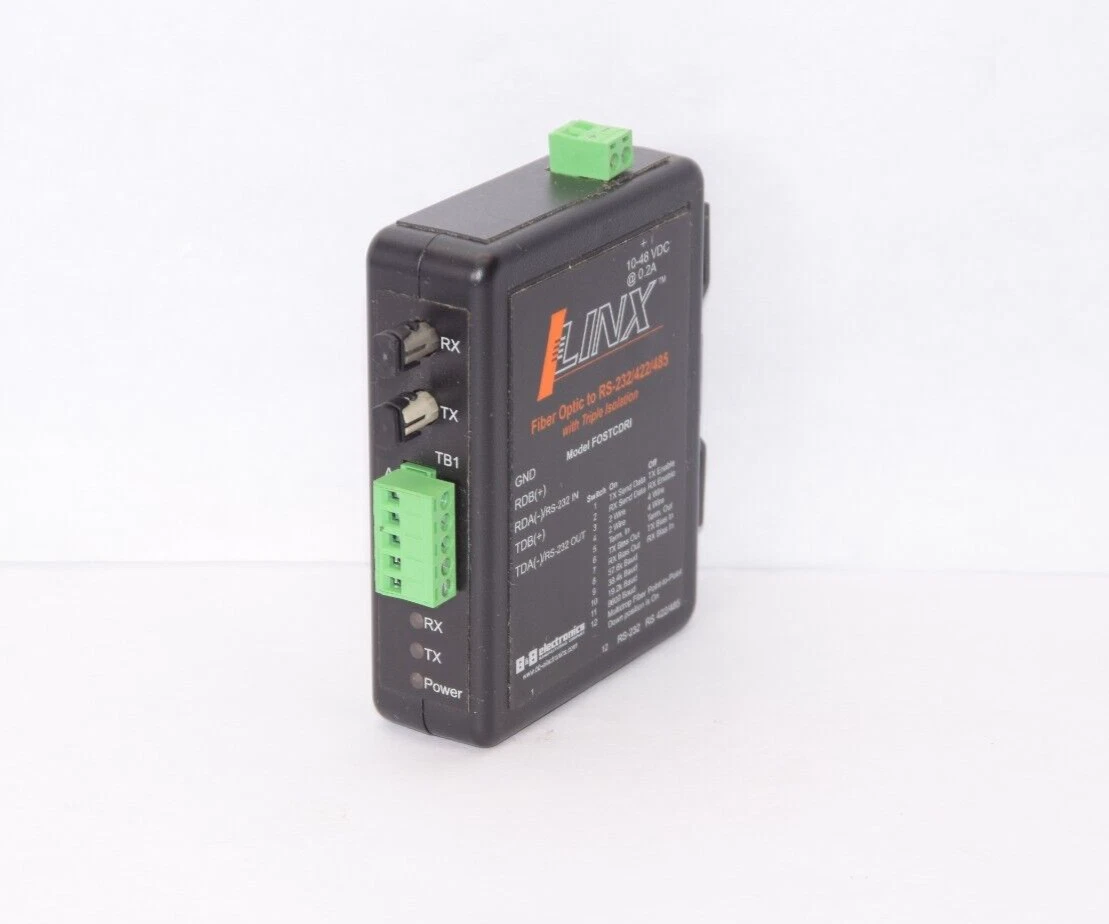 Used LINX RS-232/422/485 10-48Vdc 0.2A Model FOSTCDRI Converter With Triple Isolation