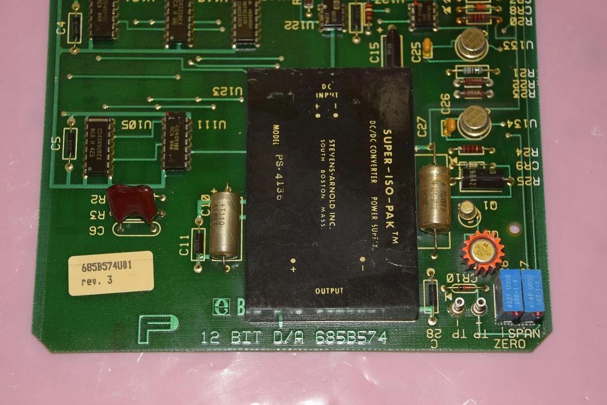 Used Fischer & Porter 685B574U01 12 Bit D/A 685B574 Control Board Rev