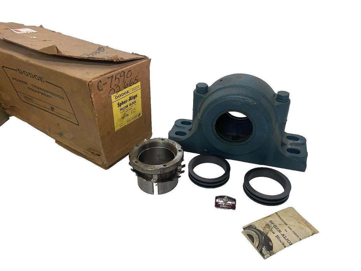 Dodge Reliance Spher-Align Pillow Block Bearing 041146 3-7/16" 4bolt base (NEW)