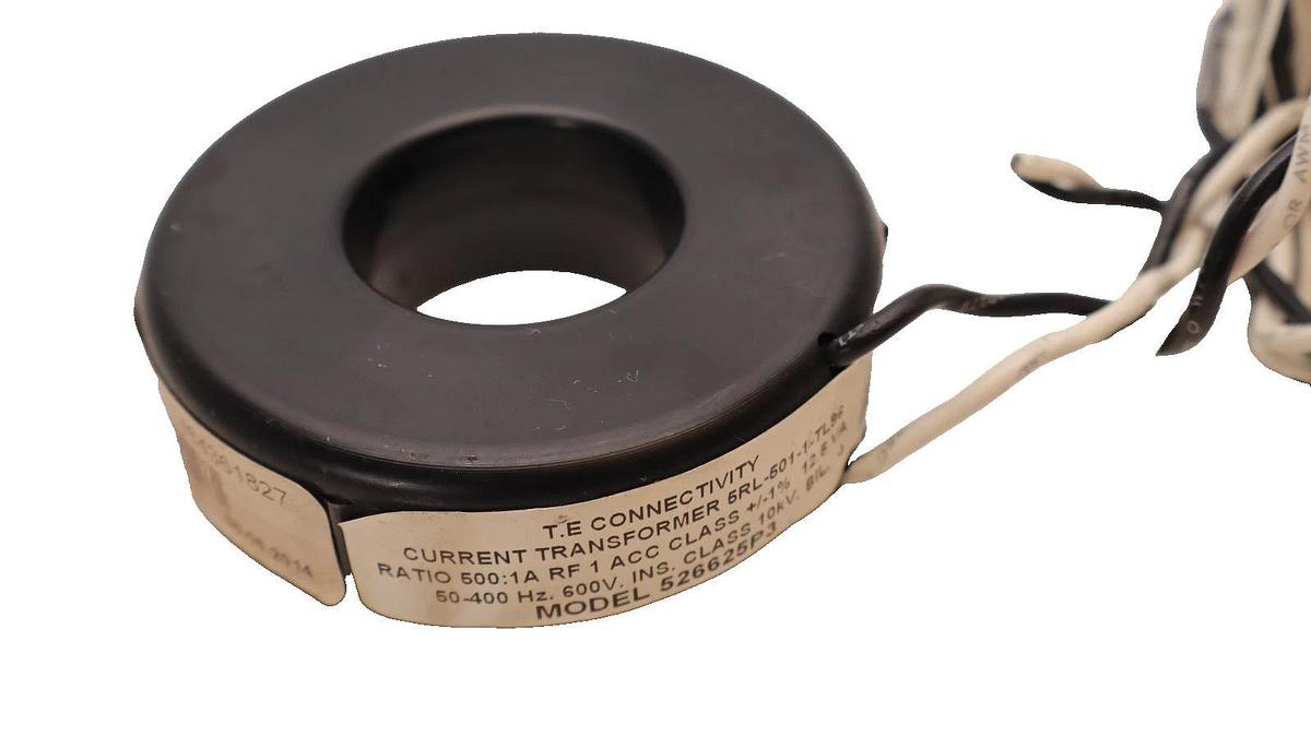 Used T.E. TE CONNECTIVITY 526625P3  5RL-501-1-TL96 500:1A 500:1 Current Transformer