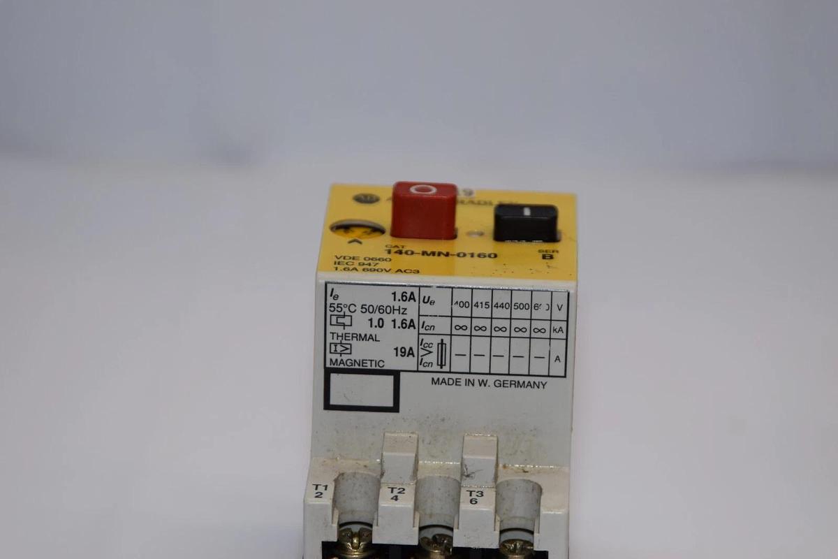 Used (Lot of 2) ALLEN BRADLEY 140-MN-0160 Series B 1-1.6A Manual Motor Starter
