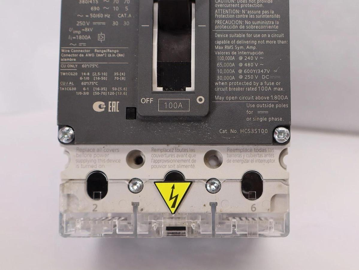 Used Siemens HCGA 100a Breaker HCS3S100 3VL1110-2KE30-0AA0 3VL11102KE300AA0 100 Amp