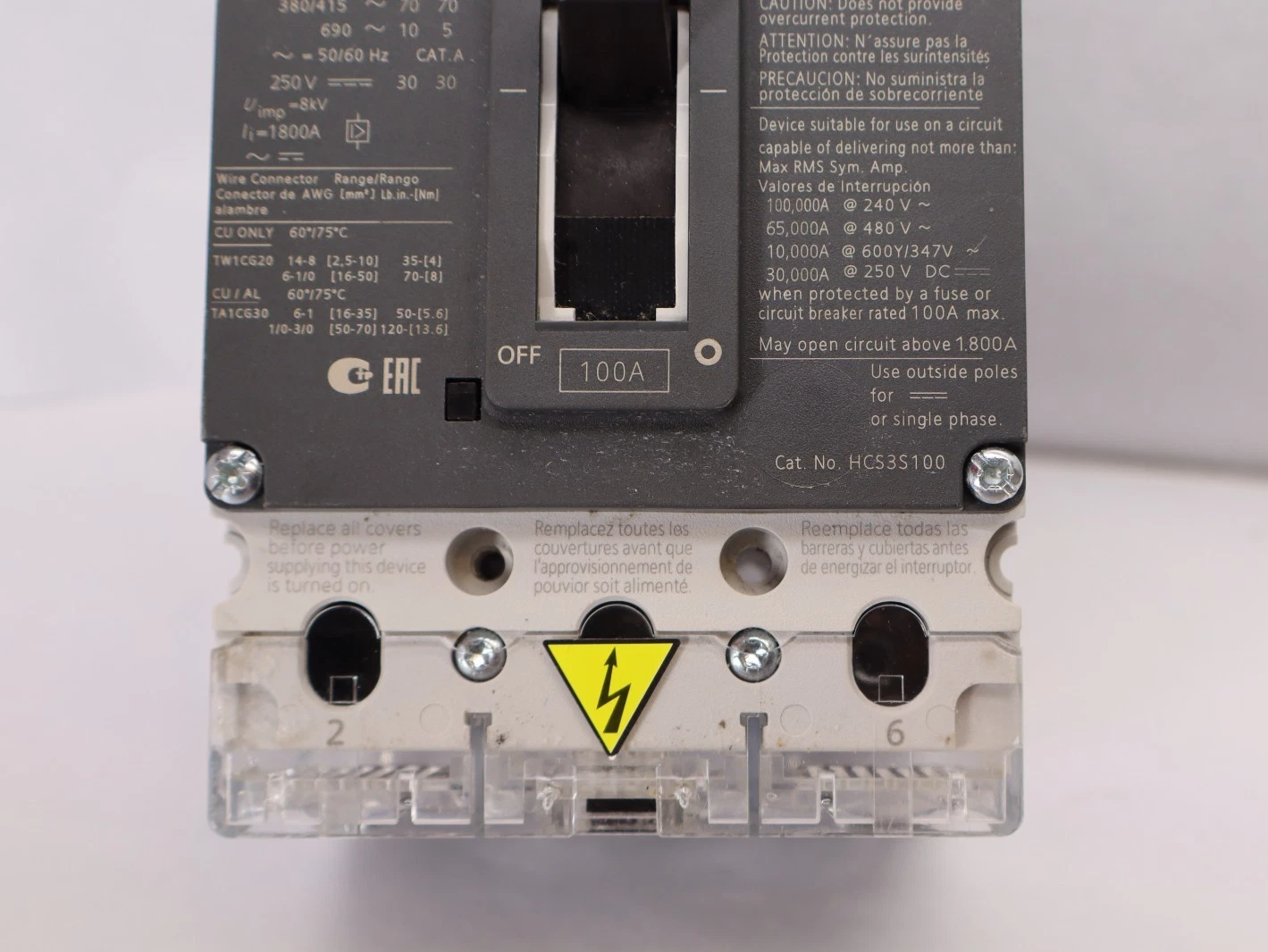 Used Siemens HCGA 100a Breaker HCS3S100 3VL1110-2KE30-0AA0 3VL11102KE300AA0 100 Amp