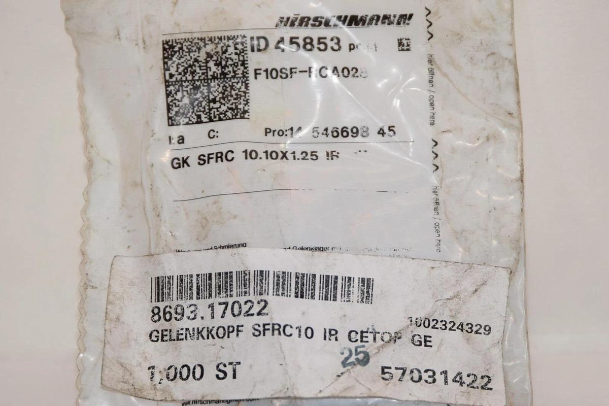 (NEW) HIRSCHMANN SFRC10 Female Rod End