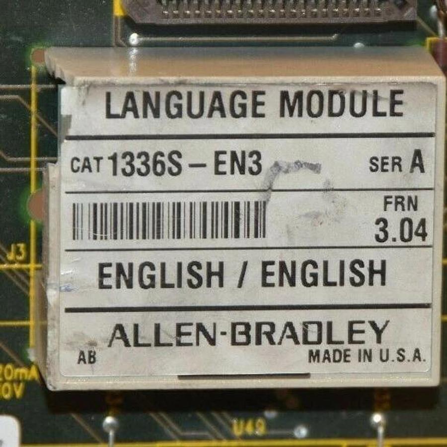 Used ALLEN BRADLEY 1336S-MCB-SP1 1336SMCBSP1 w/language module 1336S-EN3 Drive Board