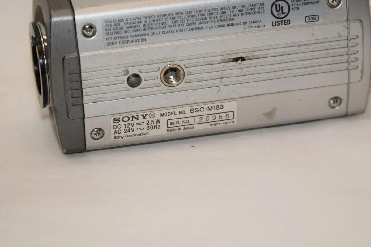 Used SONY SSC-M183 12V / 2.5W , 24V / 60Hz Surveillance Video Camera