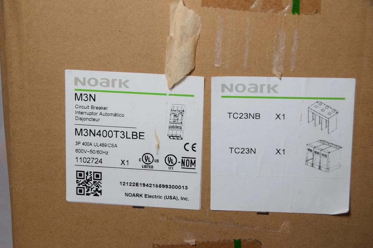 Noark Circuit Breaker 400A M3N M3N400T3LBE 400 Amp 3P 600c 50/60hz (NEW)