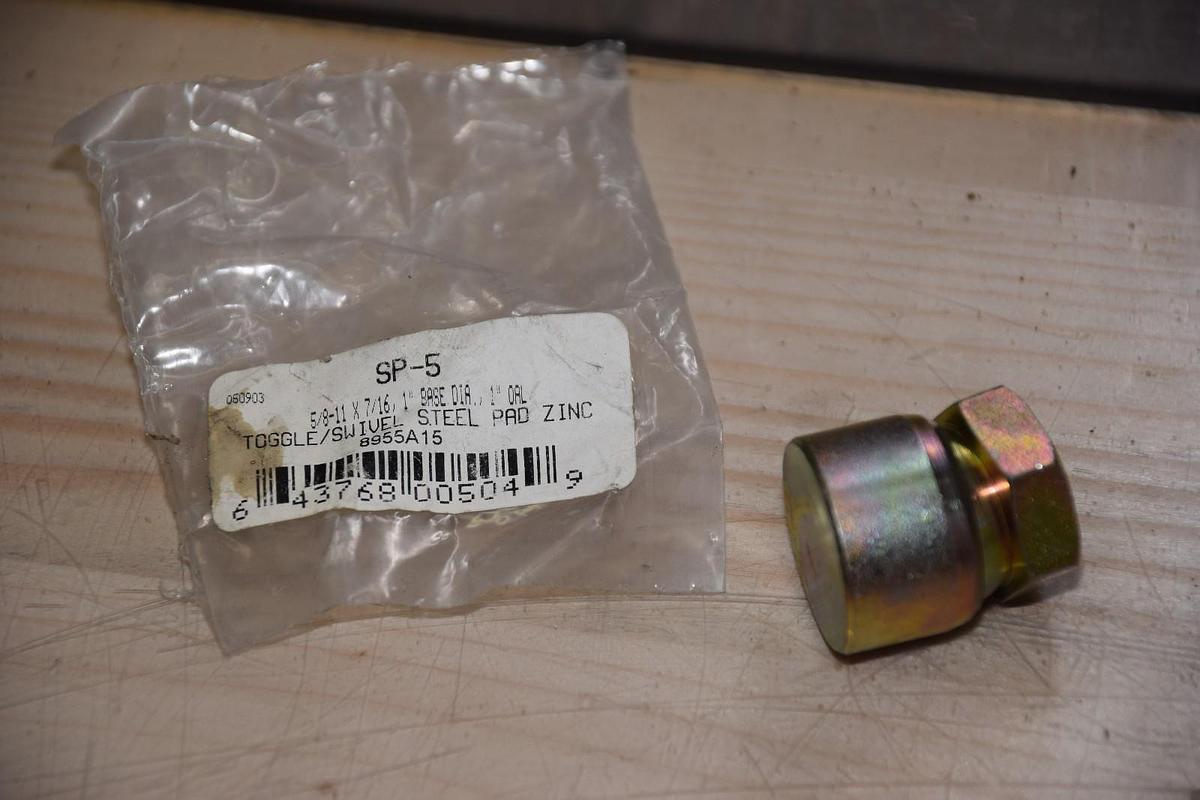 McMaster SP-5 SP5 8955A15 5/8-11x7/16 1" BASE TOGGLE/SWIVEL STEEL PAD ZINC NEW