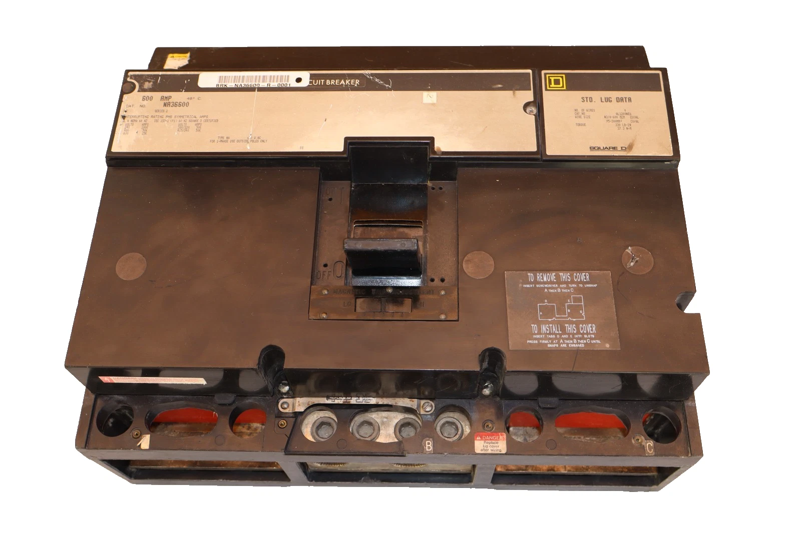 Used Square D 600A Circuit Breaker NA36600 600 Amp Frame 3Pole