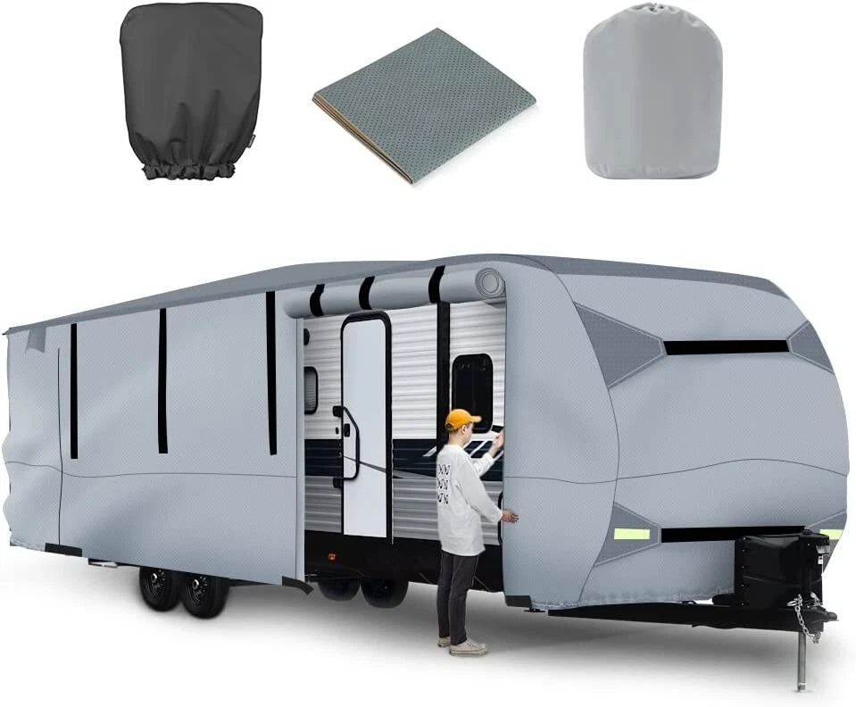 Used BougeRV Travel Trailer RV Snow Cover, Fit for 18'-20' Travel Trailer Camper *NEW