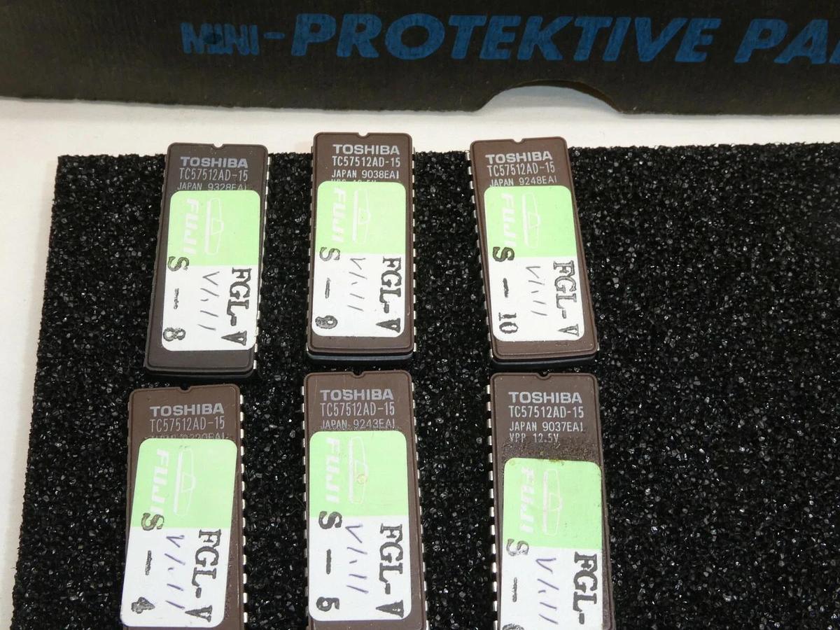 (NEW - Lot of 6) TOSHIBA TC57512AD-15 FGLV V1.11 Eprom 28 Pin 12.5V