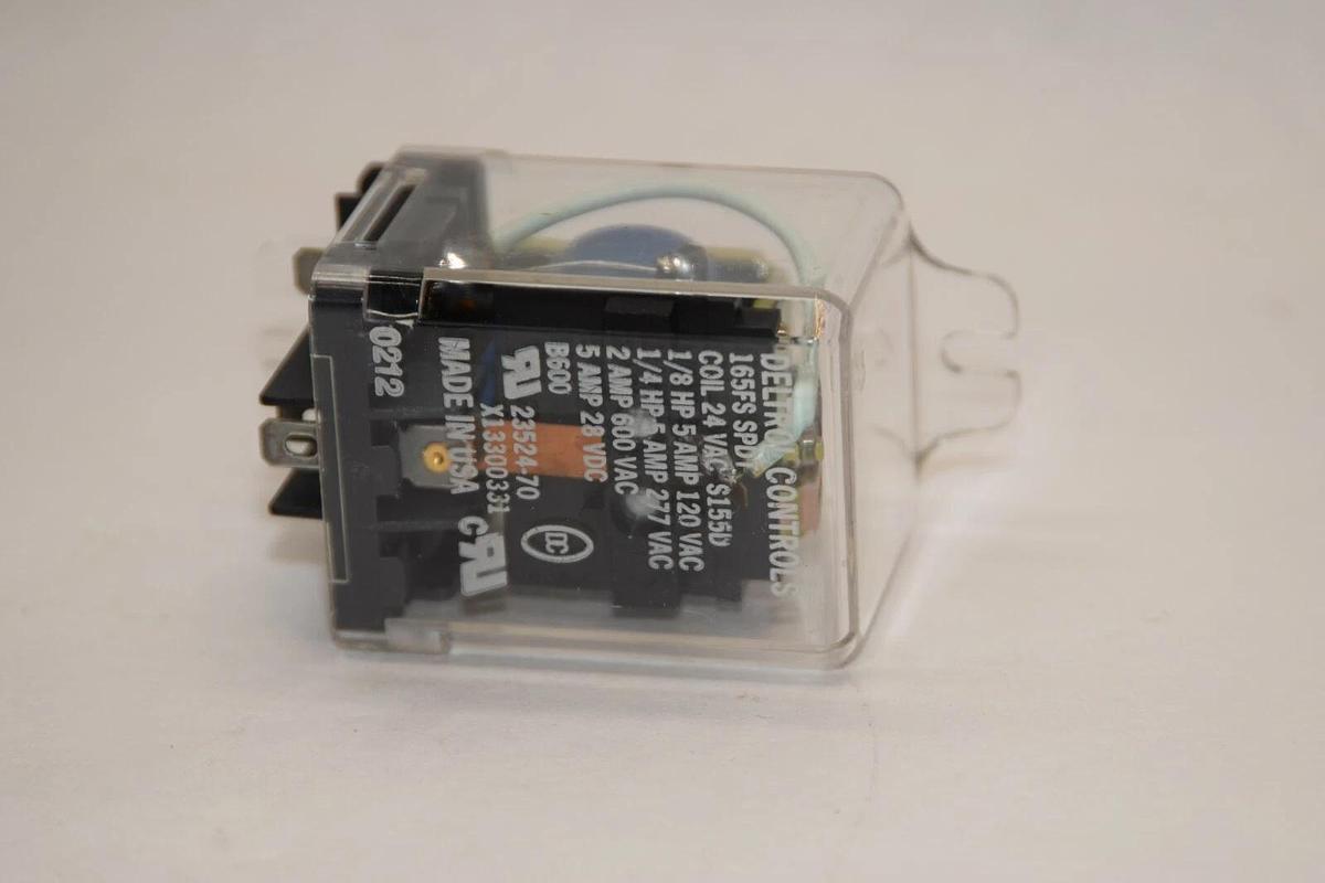 (NEW) DELTROL CONTROLS 165FS SPDT 165FS-24 24Vac S155D Coil Relay