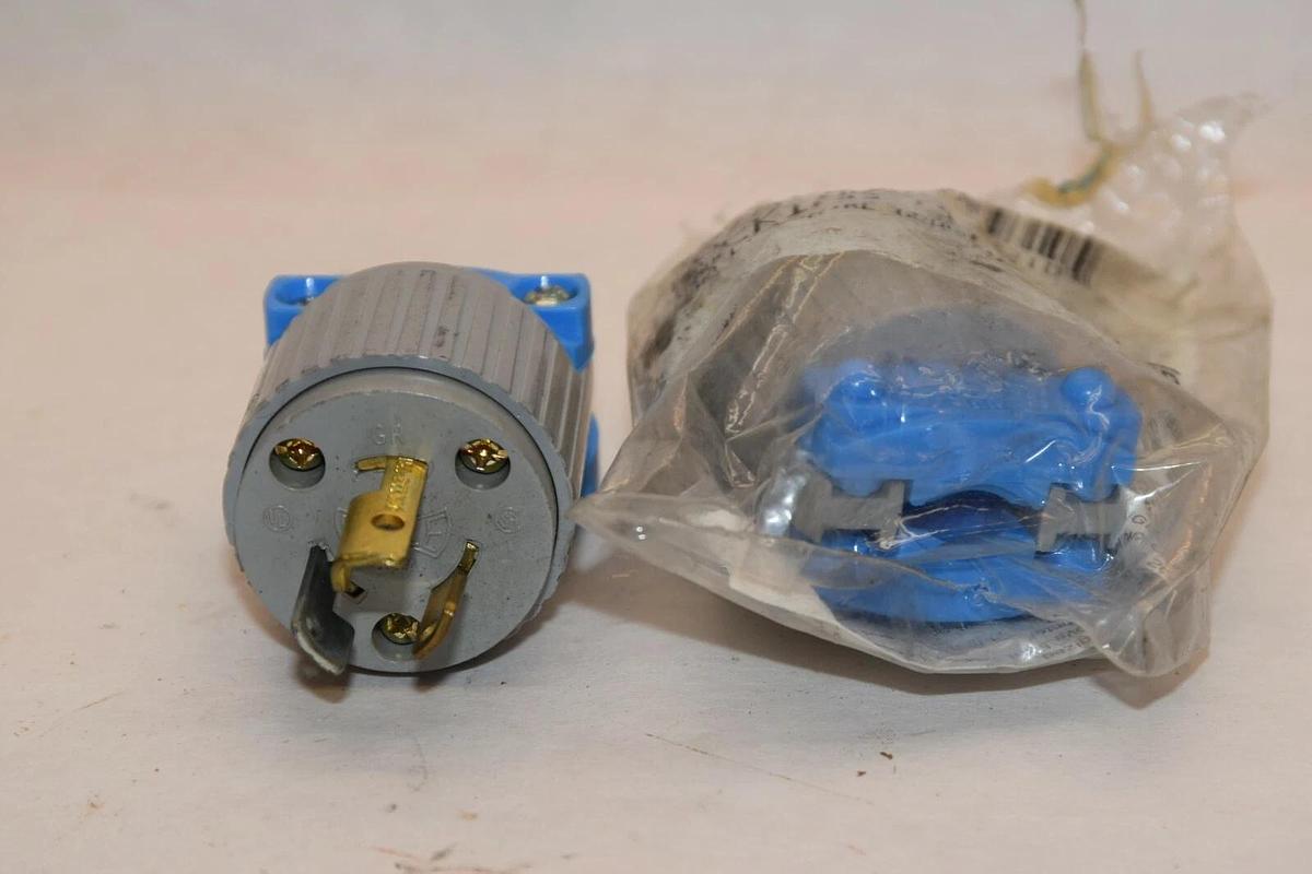 (NEW - Lot of 2) EAGLE ELECTRIC 4770-BOX 15A 277V 3W 2P Locking Plug