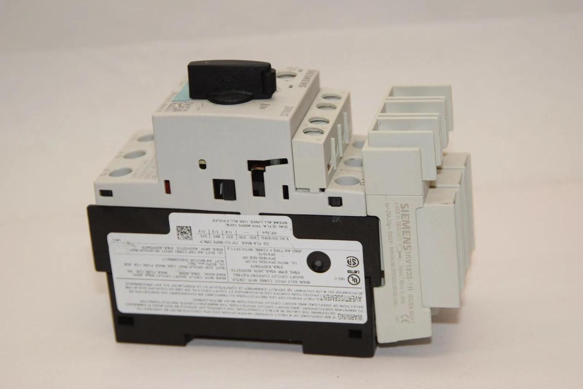 Used SIEMENS 3RV1021-0HA10 3RV10210HA10 0.55-0.8A Manual Motor Starter w/ 3RV1928-1H