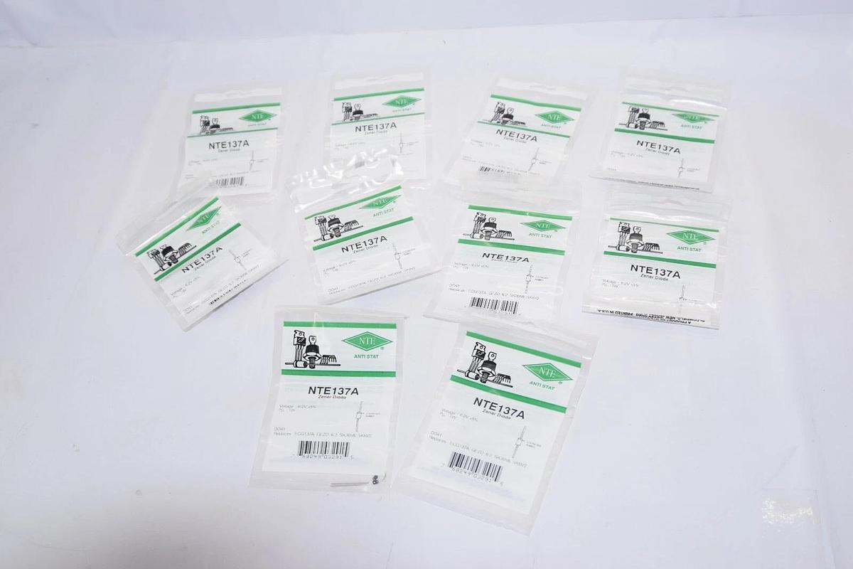(NEW - Lot 10 pk) NTE NTE137A 1 Watt 6.2V 5% DO-41  Zener Diode