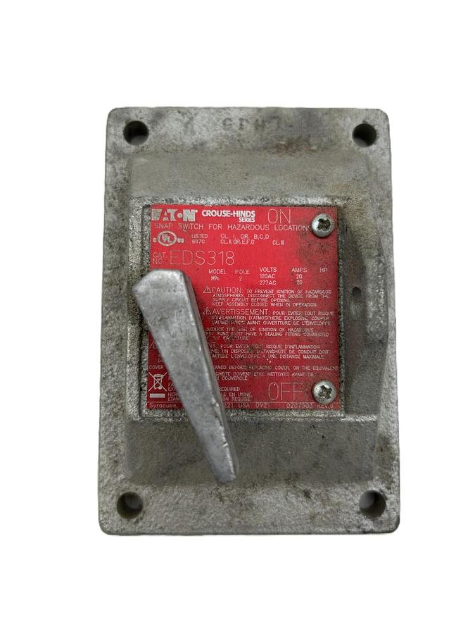 Used CROUSE HINDS DS666 NX SWITCH ENCLOSURE FOR HAZARDOUS LOCATIONS